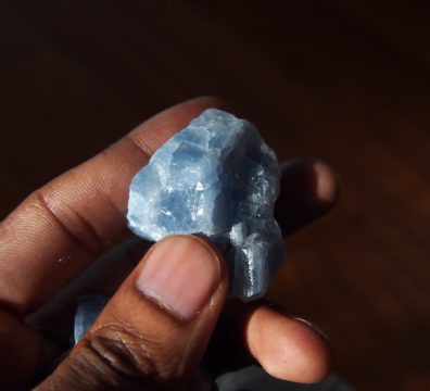 Holding Blue Calcite