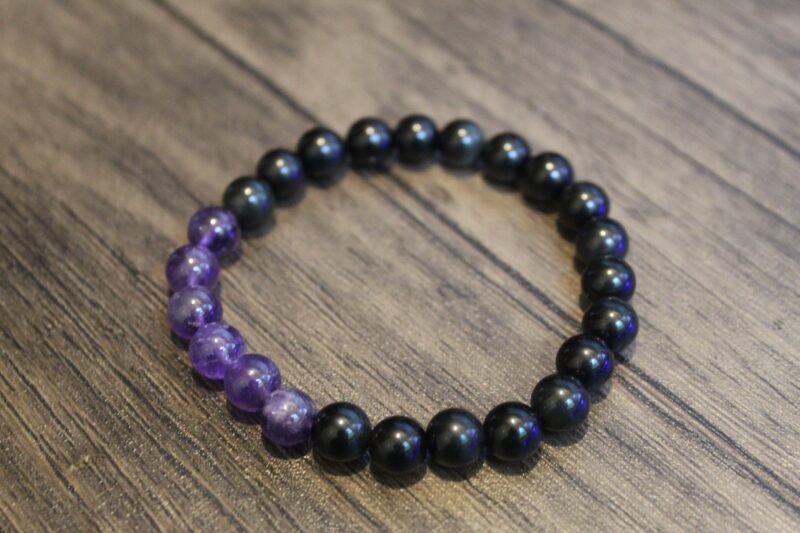 Obsidian Purple Black Fashion Energy Jewelry Bracelet