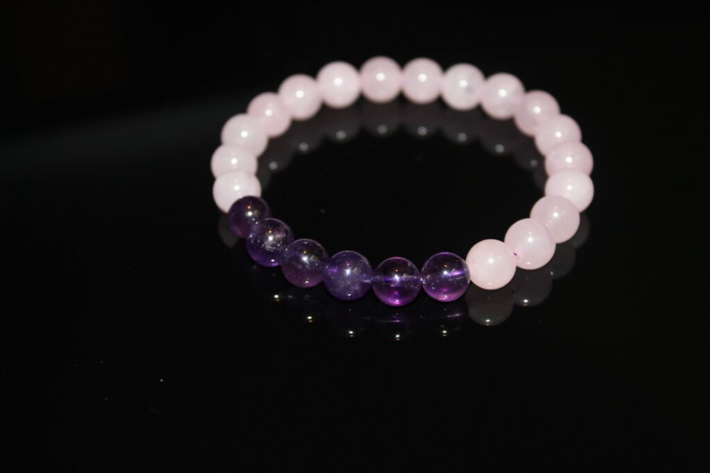Pink Purple Rose Quartz Amethyst Fashion Jewelry Bracelet
