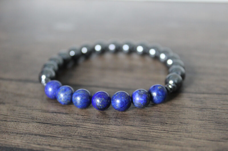Lapis Lazuli Hematite Gemstone Fashion Bracelet