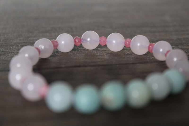 Rose Quartz Pink Fashion Gemstone Jewelry Bracelet